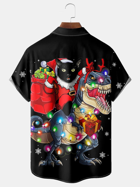 Men's Christmas Funny Graphic Short Sleeve Hawaiian Shirt